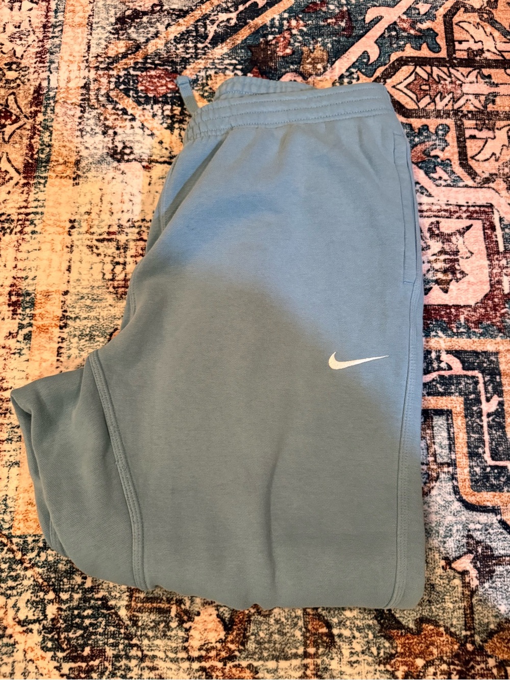 Nike Kids Light Blue Joggers with White Swoosh